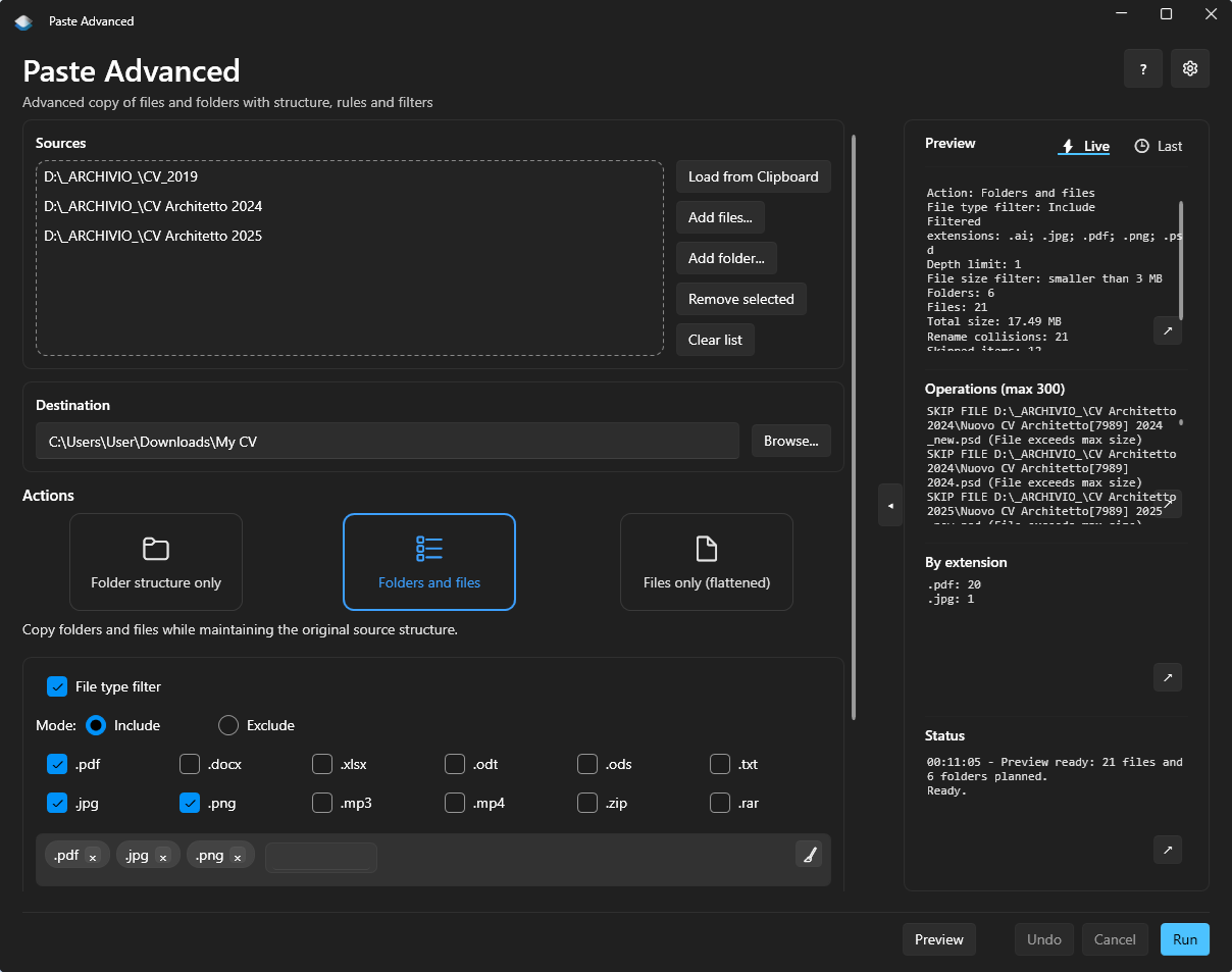 Paste Advanced | Windows file copy utility